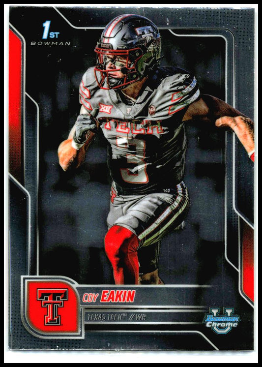 2025 Bowman University Chrome #28 Coy Eakin Texas Tech Red Raiders