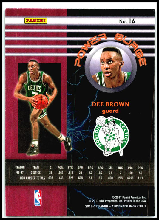 2016-17 Panini Aficionado Power Surge #16 Dee Brown Boston Celtics