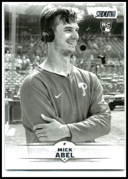 2025 Stadium Club Black and White #159 Mick Abel Rookie Philadelphia Phillies
