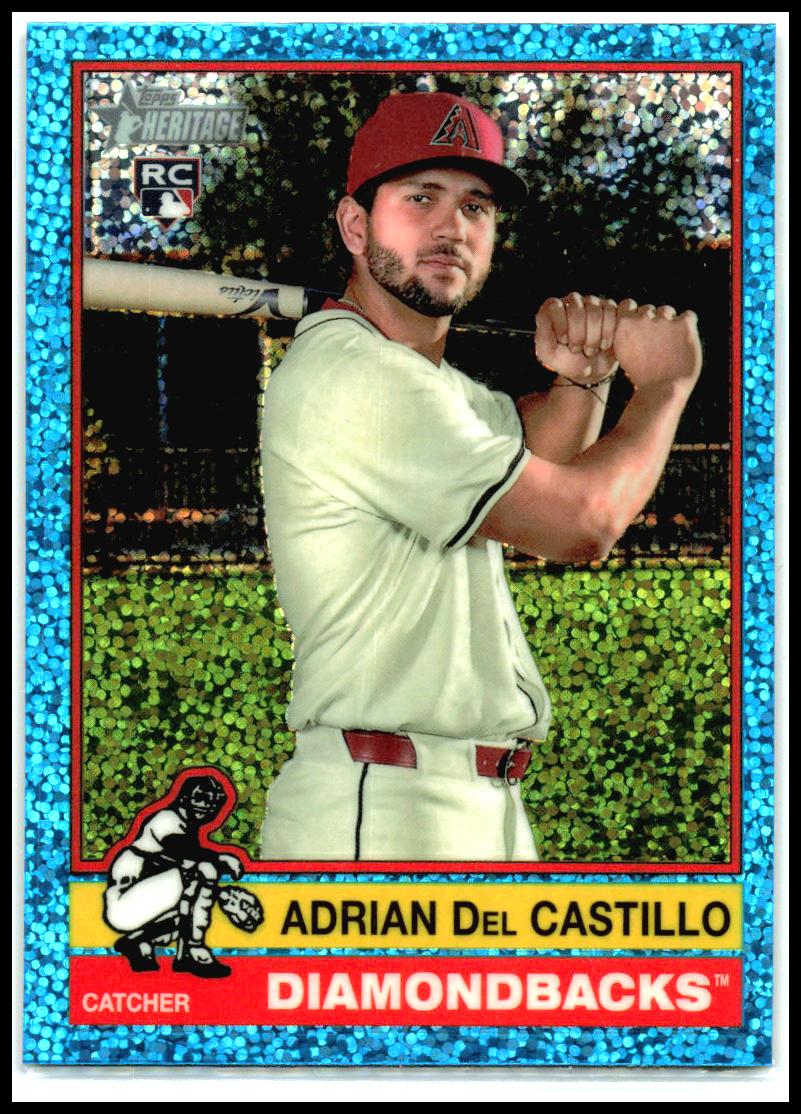 2025 Topps Heritage Chrome Aqua Sparkle #270 Adrian Del Castillo Rookie Arizona