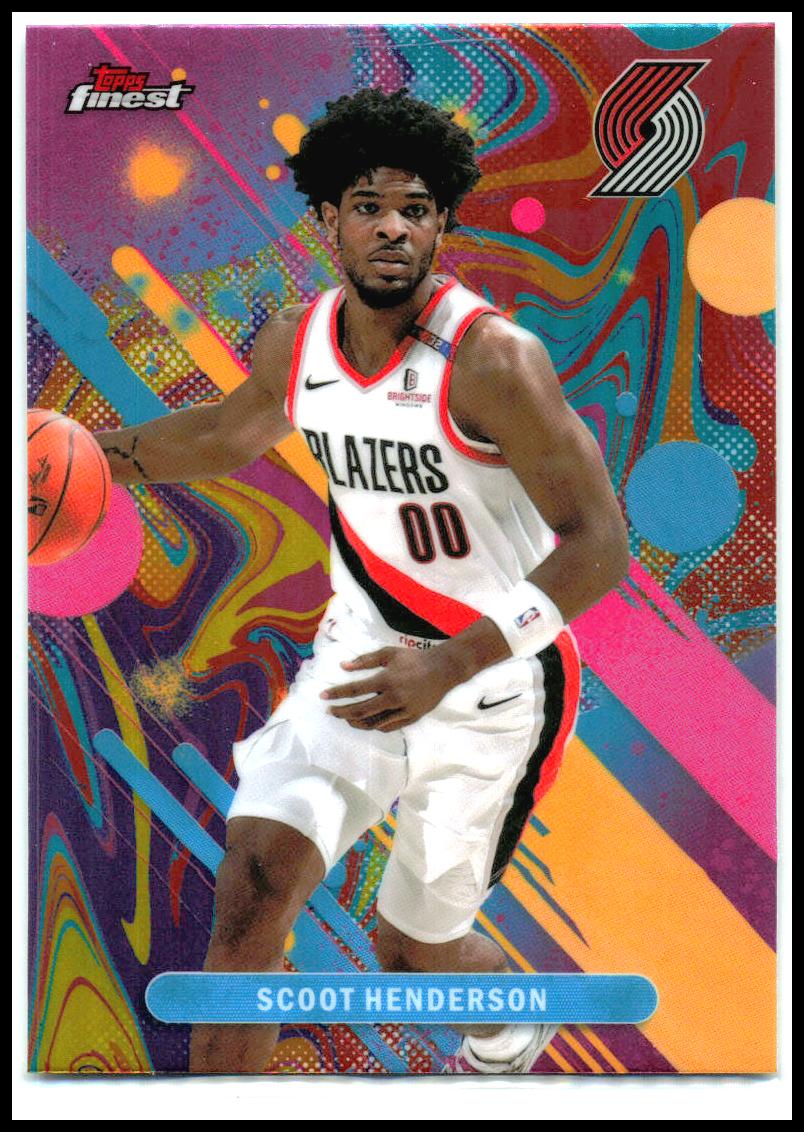 2025-26 Finest Oil Spill Refractor #69 Scoot Henderson Portland Trail Blazers