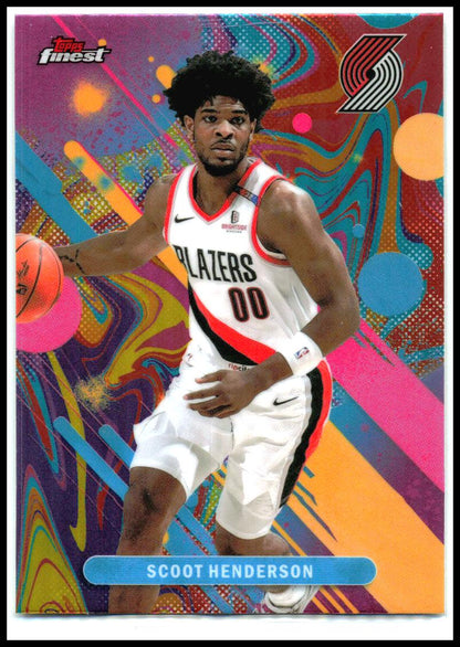 2025-26 Finest Oil Spill Refractor #69 Scoot Henderson Portland Trail Blazers
