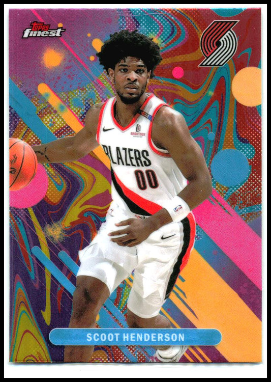 2025-26 Finest Oil Spill Refractor #69 Scoot Henderson Portland Trail Blazers