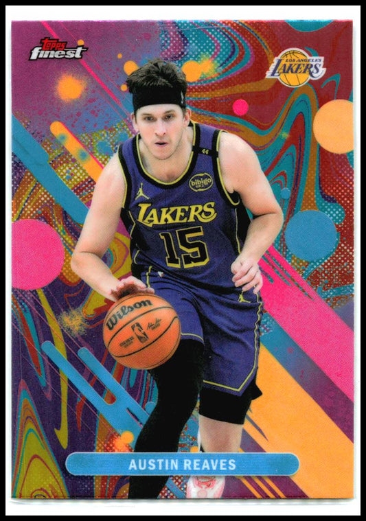 2025-26 Finest Oil Spill Refractor #80 Austin Reaves Los Angeles Lakers