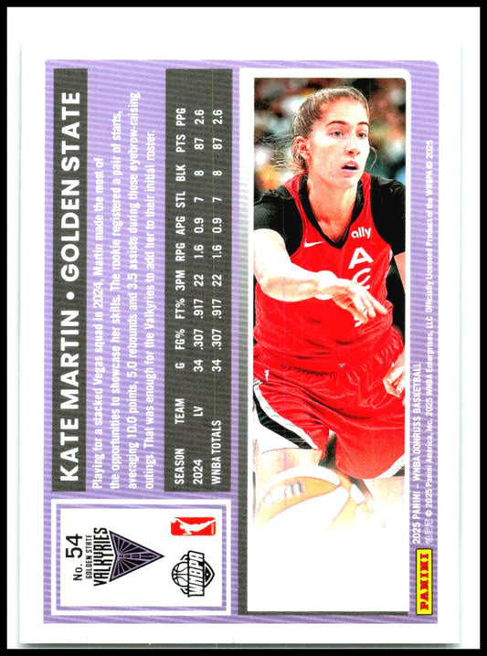 2025 Donruss WNBA Holo #54 Kate Martin Golden State Valkyries