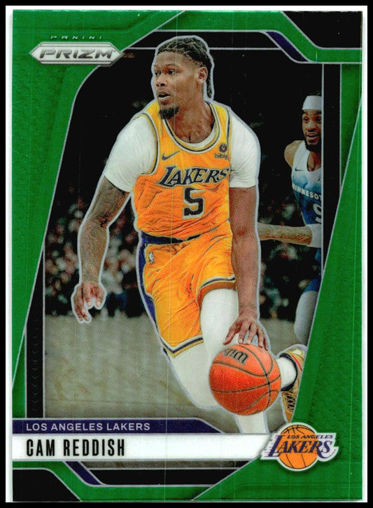 2024-25 Panini Prizm Prizms Green #60 Cam Reddish Los Angeles Lakers