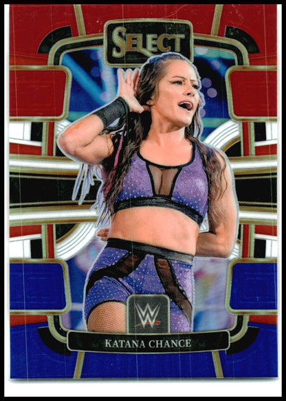 2024 Panini Select WWE Red and Blue Prizms #80 Katana Chance