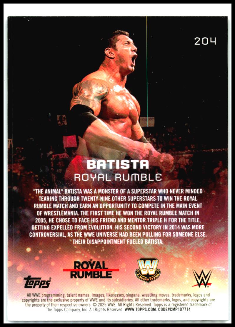 2025 Topps Universe WWE #204 Batista