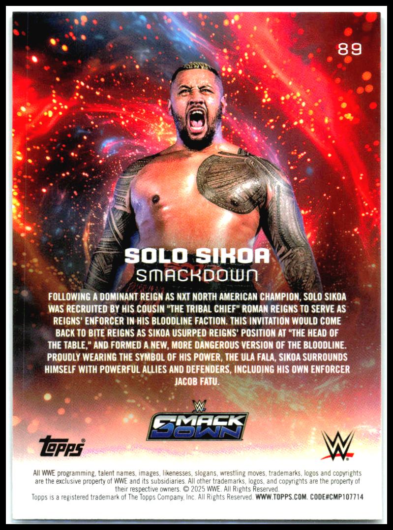 2025 Topps Universe WWE #89 Solo Sikoa