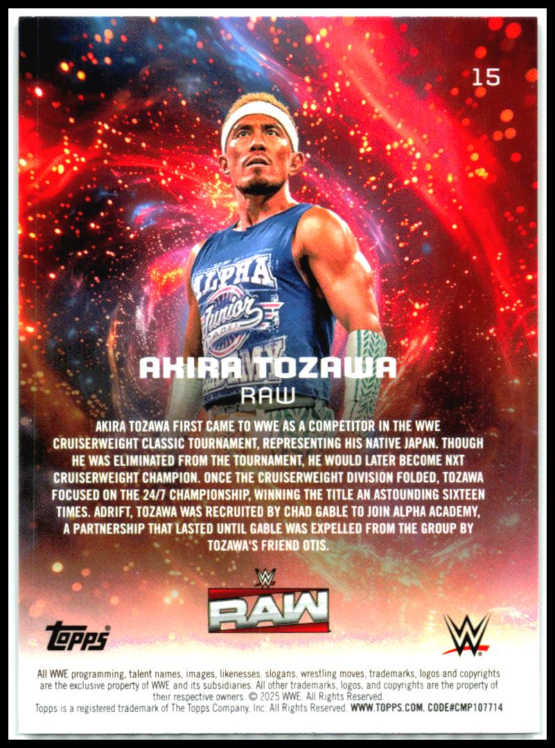 2025 Topps Universe WWE #15 Akira Tozawa