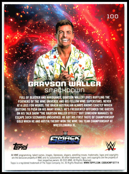 2025 Topps Universe WWE #100 Grayson Waller