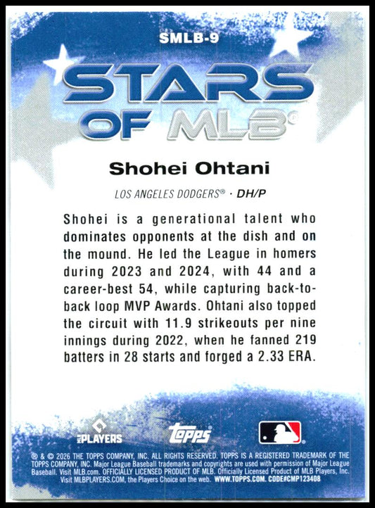 2026 Topps Stars of MLB #SMLB-9 Shohei Ohtani Los Angeles Dodgers