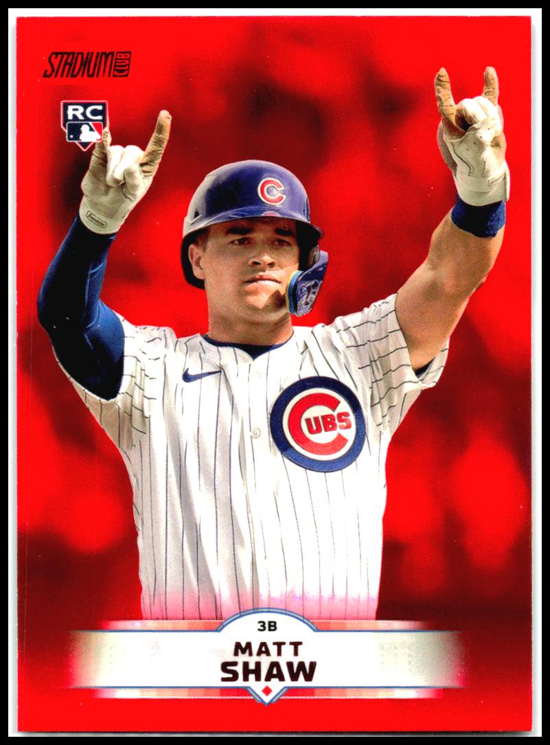 2025 Stadium Club Red Foil #65 Matt Shaw Rookie Chicago Cubs