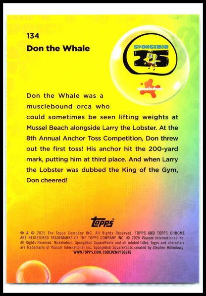 2025 Topps Chrome SpongeBob SquarePants 25th Anniversary #134 Don the Whale