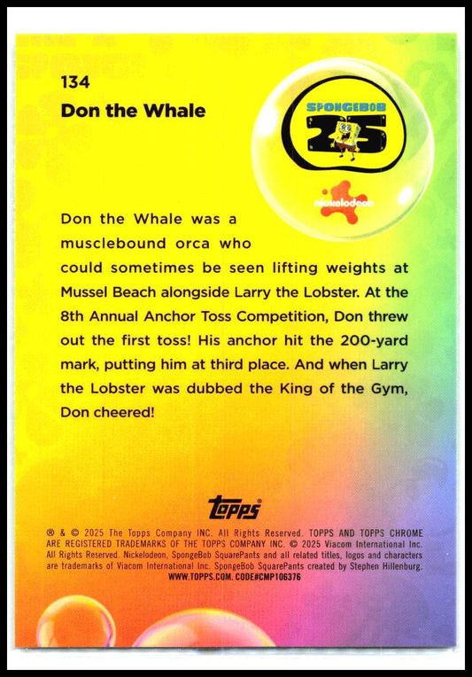 2025 Topps Chrome SpongeBob SquarePants 25th Anniversary #134 Don the Whale