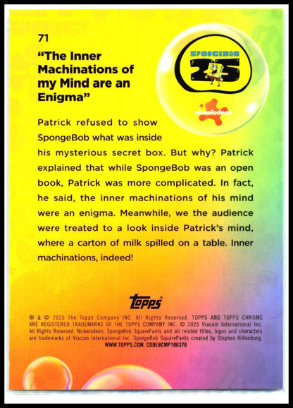 2025 Topps Chrome SpongeBob 25th Anniversary #71 The Inner Machinations