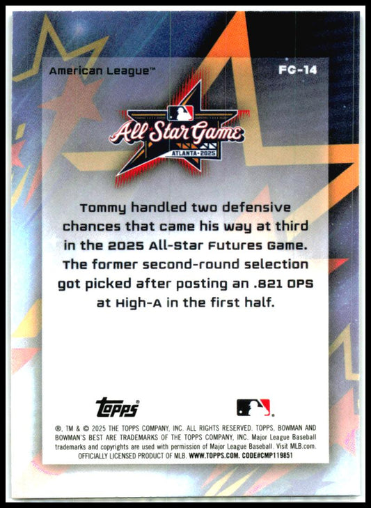 2025 Bowman's Best 2025 MLB All-Star Futures Game #FG-14 Tommy White