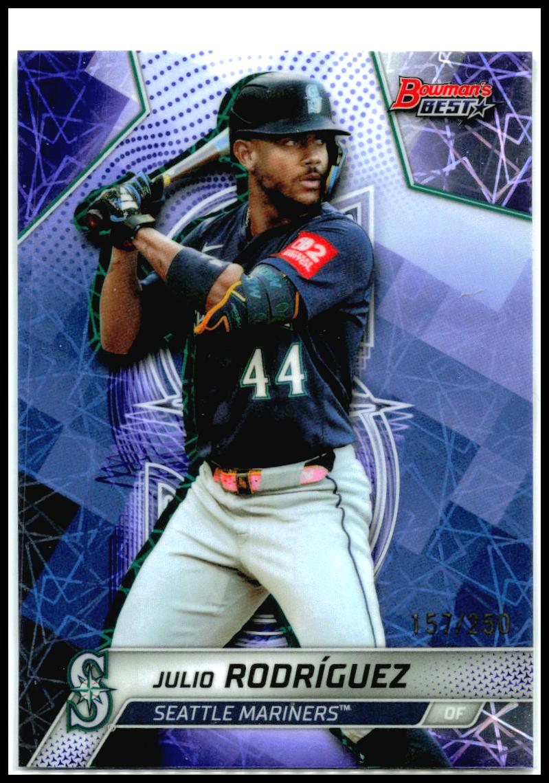 2025 Bowman's Best Purple Lazer Refractors #49 Julio Rodríguez Seattle