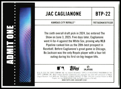 2026 Topps Big Ticket Players #BTP-22 Jac Caglianone Kansas City Royals