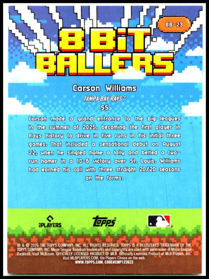 2026 Topps Celebration 8 Bit Ballers #8B-23 Carson Williams