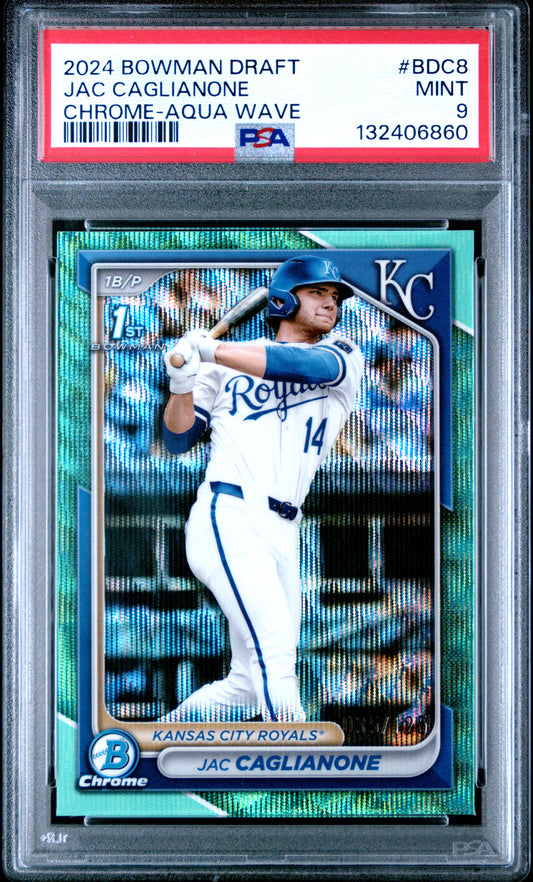 2024 Bowman Draft Chrome-Aqua Wave #BDC8 Jac Caglianone