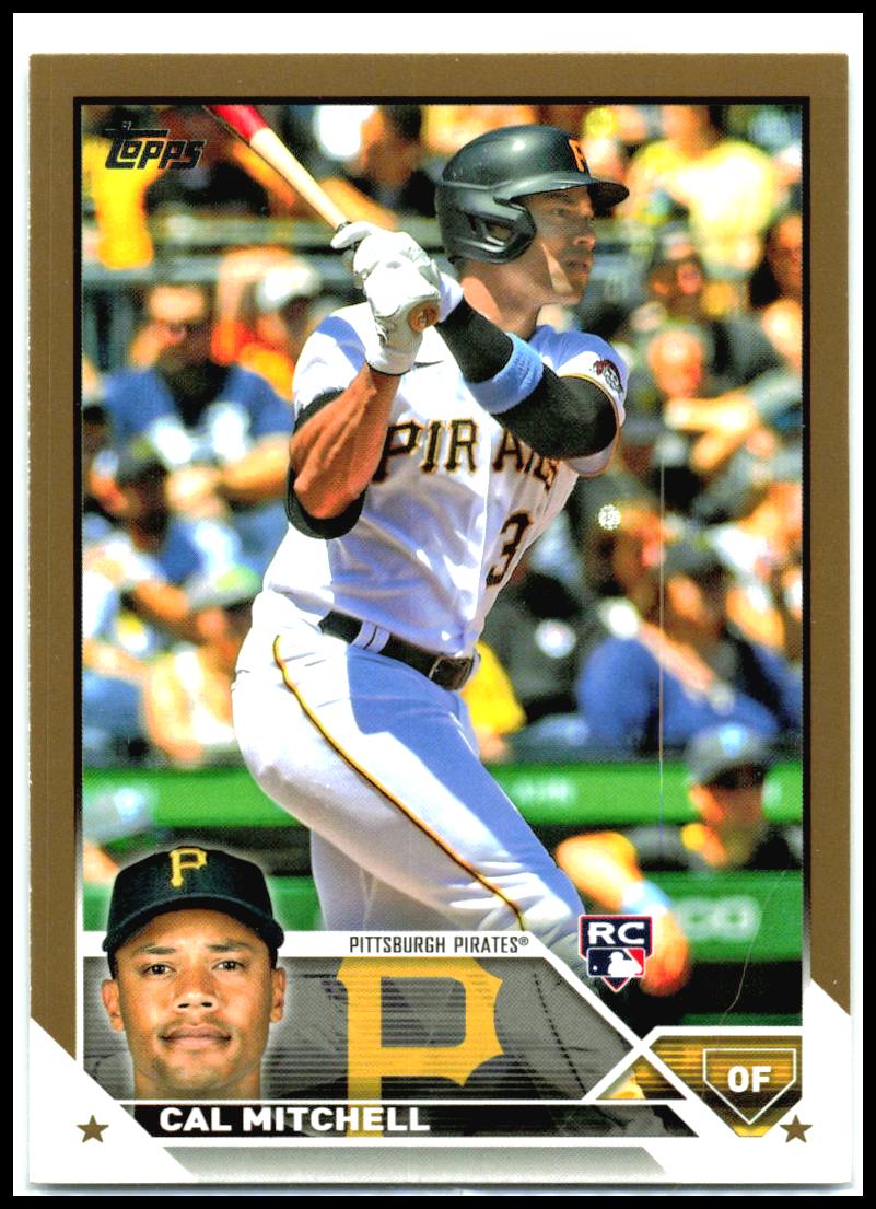2023 Topps Gold #313 Cal Mitchell Rookie #/2023 Pittsburgh Pirates