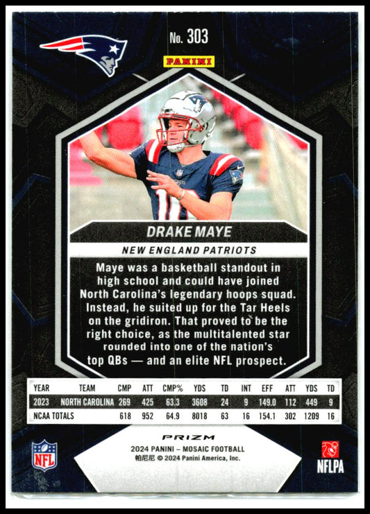 2024 Panini Mosaic Mosaic #303 Drake Maye New England Patriots