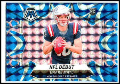 2024 Panini Mosaic Mosaic Reactive Blue #273 Drake Maye New England Patriots
