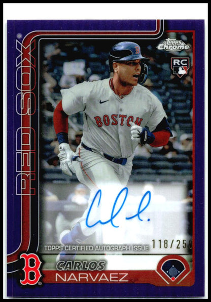 2025 Topps Chrome Rookie Auto Purple /250 #RA-CAN Carlos Narvaez Auto Boston
