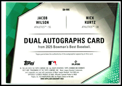 2025 Bowman's Best Dual Auto Gold /50 #DA-WK Wilson / Kurtz Auto Athletics