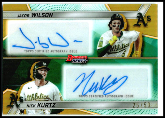 2025 Bowman's Best Dual Auto Gold /50 #DA-WK Wilson / Kurtz Auto Athletics