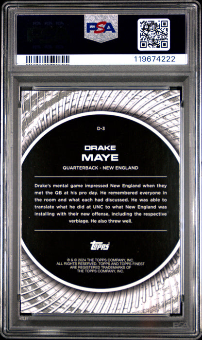 2024 Topps Finest Debut Debut-Checkerboard #D3 Drake Maye