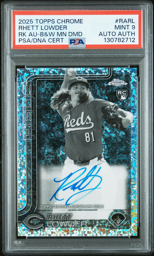2025 Topps Chrome Rookie Autographs Rk Au-B&W Mn Dmd #RARL Rhett Lowder Auto