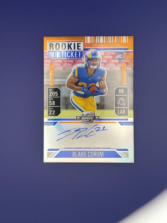 2024 Panini Contenders Rookie Ticket Auto /35 #112 Blake Corum Rookie Auto Rams