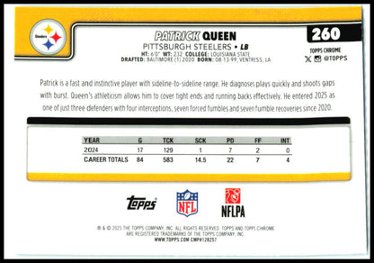 2025 Topps Chrome Blue Wave /199 #260 Patrick Queen