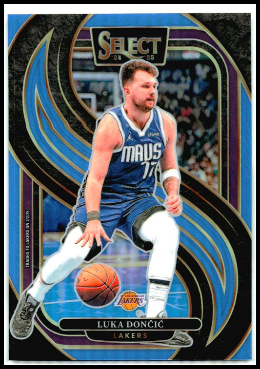 2024-25 Panini Select Light Blue Prizm #141 Luka Doncic #/299 Los Angeles Lakers
