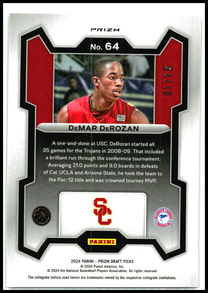 2024 Prizm Draft Picks Gold/10 #64 DeMar DeRozan USC