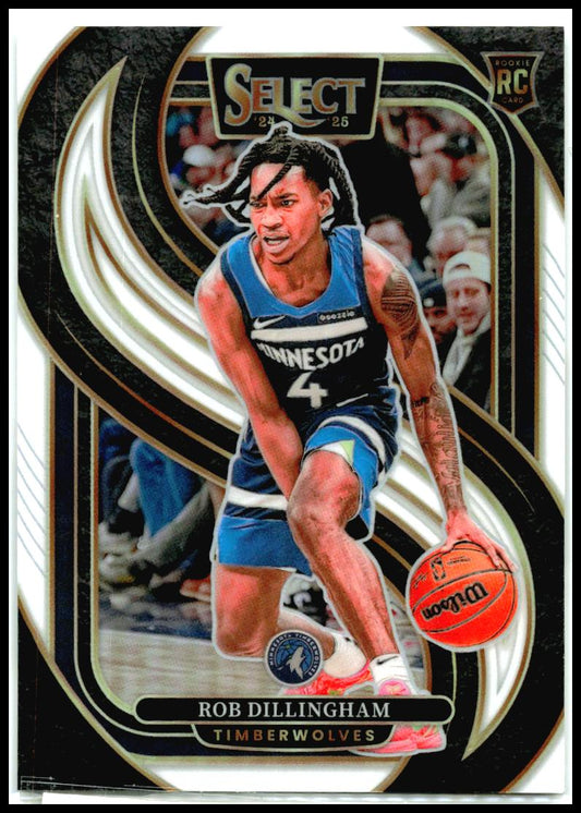 2024-25 Panini Select White Prizm #187 Rob Dillingham Rookie Minnesota