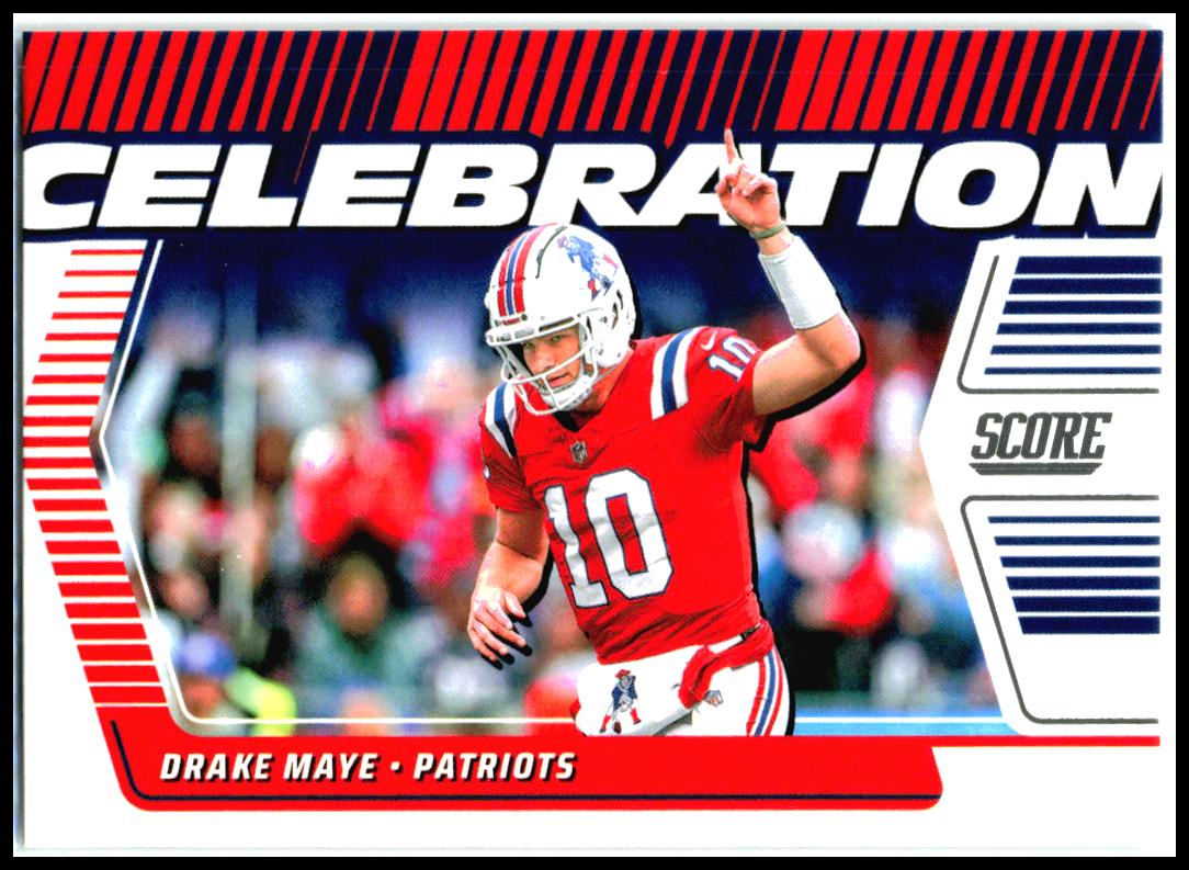 2025 Score Celebration Red #C-DMA Drake Maye New England Patriots