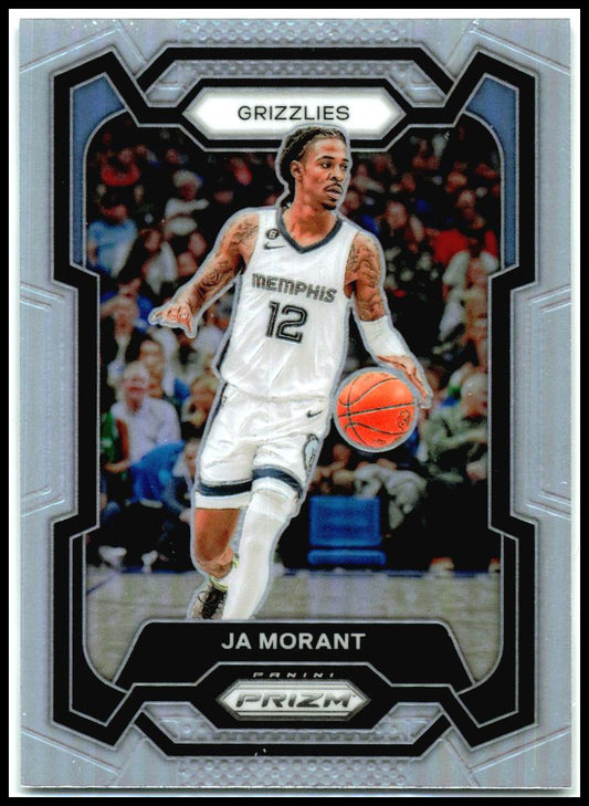 2023-24 Panini Prizm Prizms Silver #96 Ja Morant Memphis Grizzlies