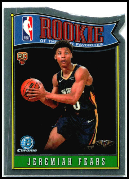 2025-26 Bowman Rookie Of The Year Favorites #RY-7 Jeremiah Fears Pelicans