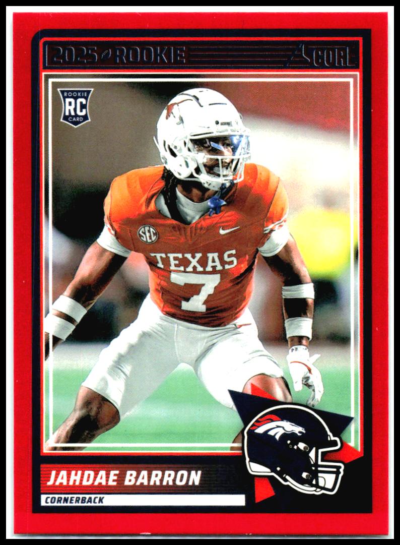 2025 Score Red #89 Jahdae Barron Rookie Denver Broncos