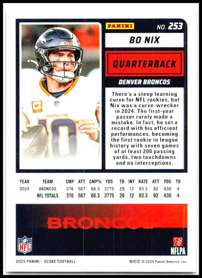 2025 Score #253 Bo Nix Denver Broncos
