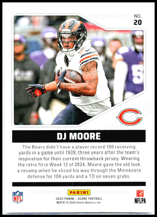 2025 Score Throwbacks #20 DJ Moore Chicago Bears