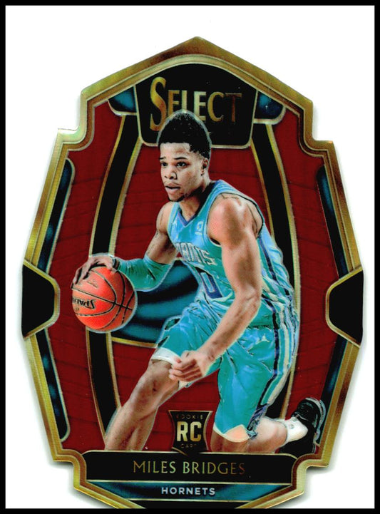 2018-19 Panini Select Maroon Prizms Die Cut #114 Miles Bridges Rookie Hornets