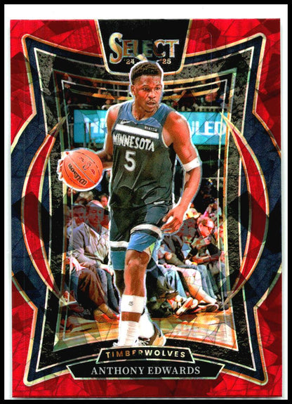 2024-25 Panini Select Red Ice #23 Anthony Edwards Minnesota Timberwolves