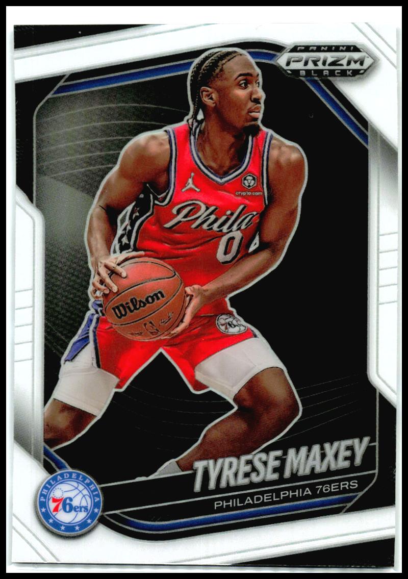 2024-25 Panini Prizm Black White Prizms #89 Tyrese Maxey 76ers