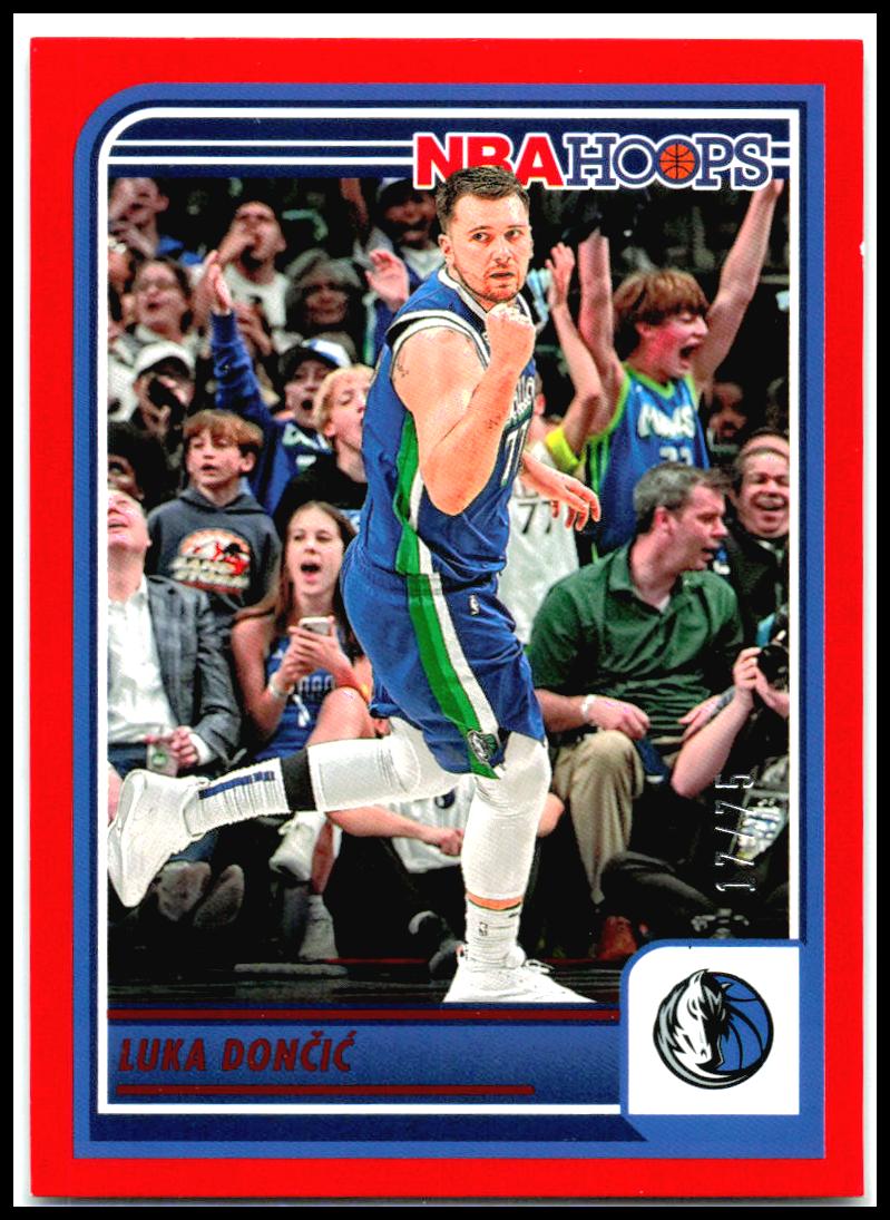 2023-24 Hoops Red #158 Luka Doncic #/75 Dallas Mavericks