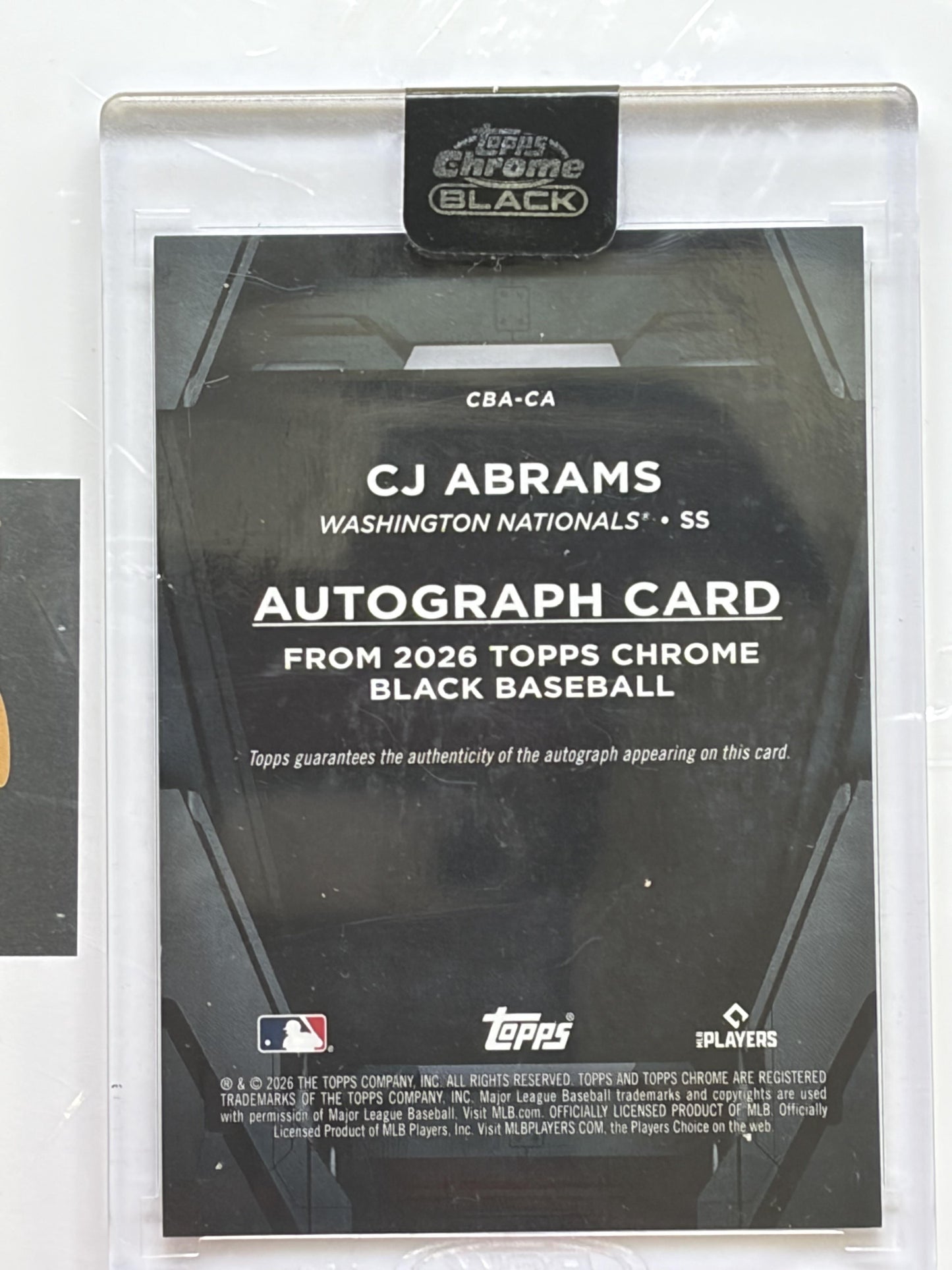 2026 Topps Chrome Black Auto Orange Mini-Diamond /25 #CBA-CA CJ Abrams Auto