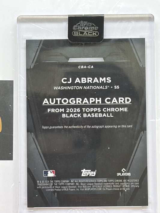 2026 Topps Chrome Black Auto Orange Mini-Diamond /25 #CBA-CA CJ Abrams Auto